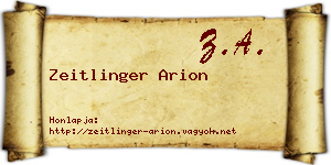 Zeitlinger Arion névjegykártya